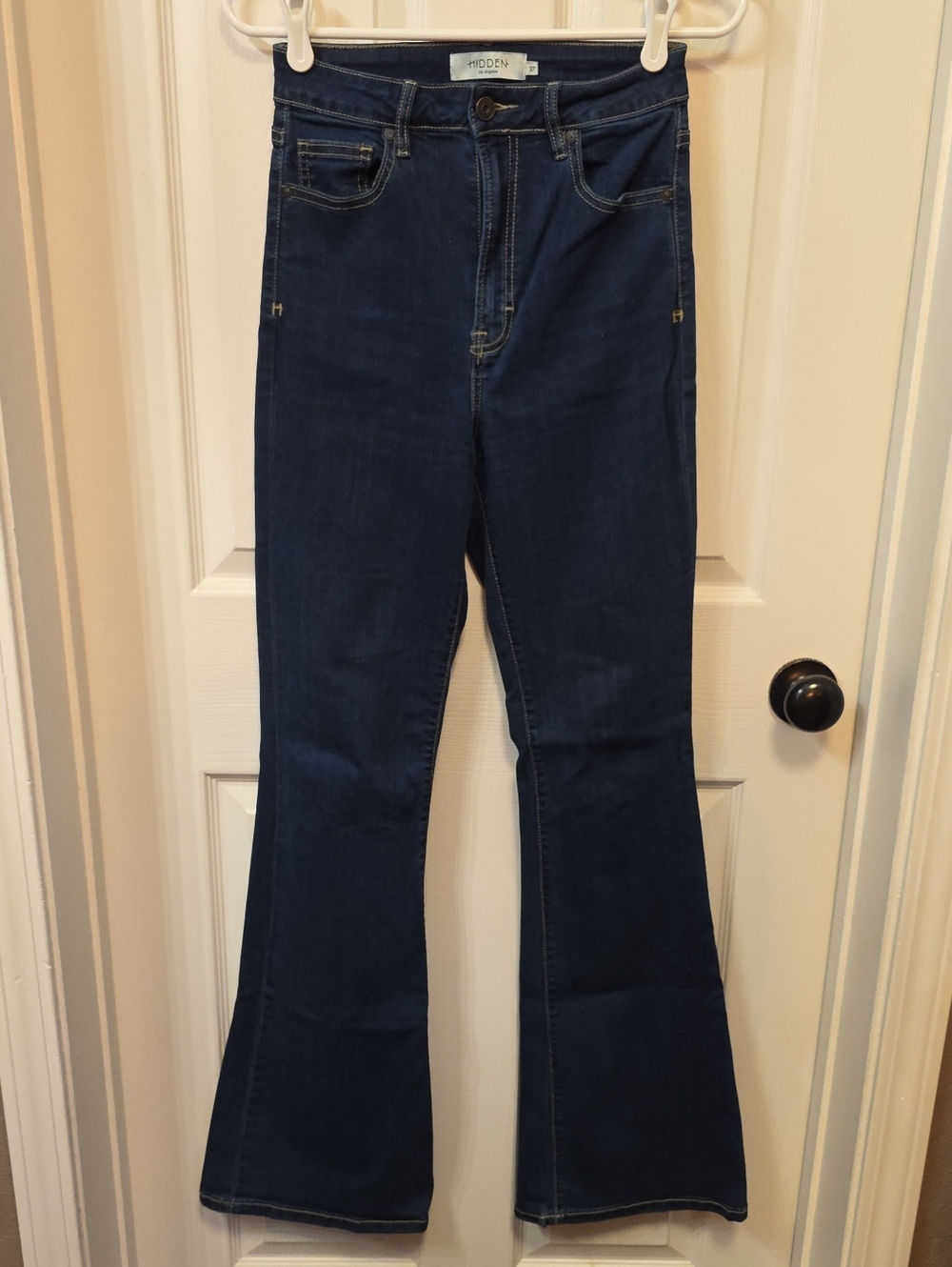 Hidden High-Rise Dark Blue Flare Jeans